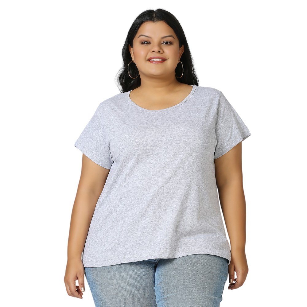 T-Shirt - Plain - Grey Melange
