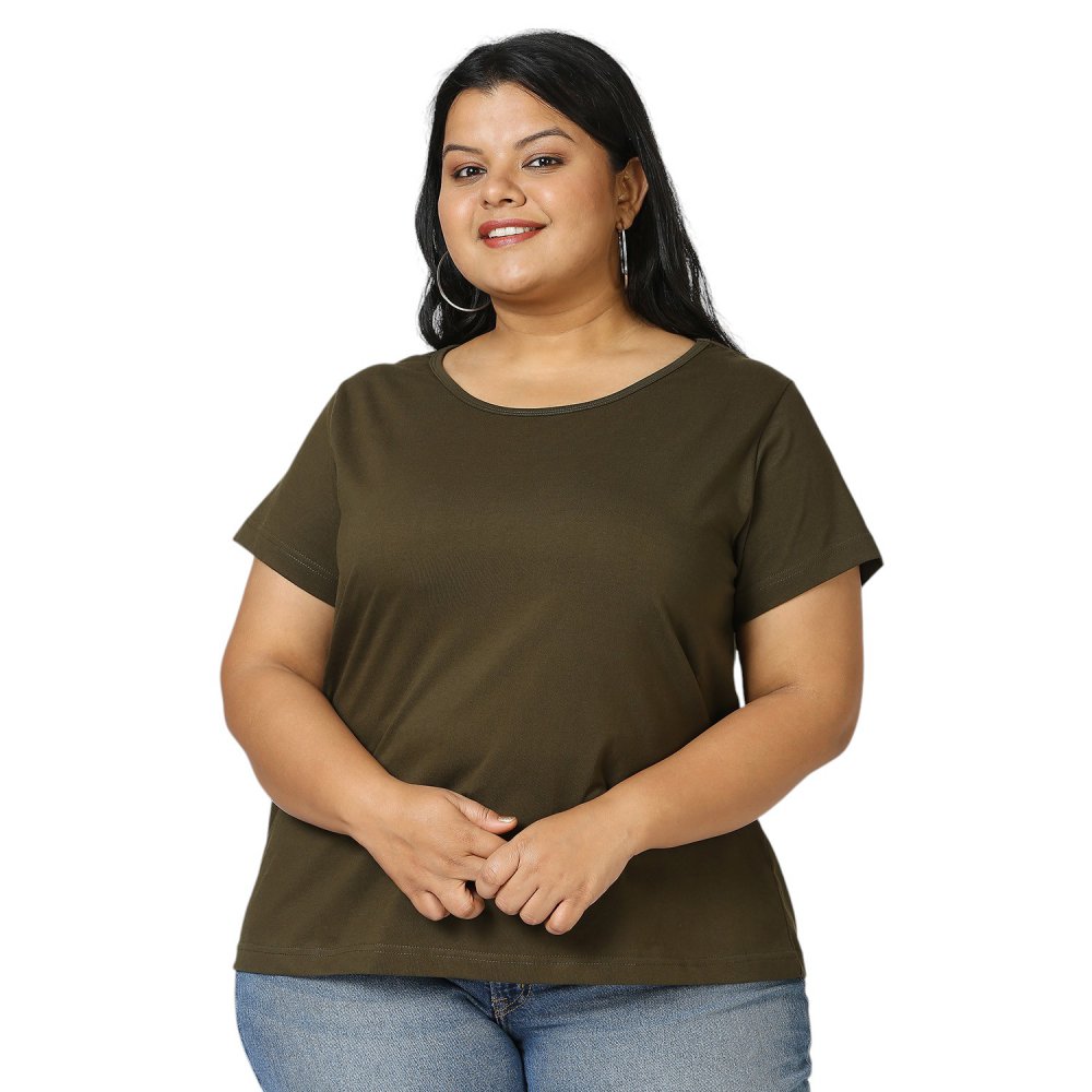 T-Shirt - Plain - Olive Green