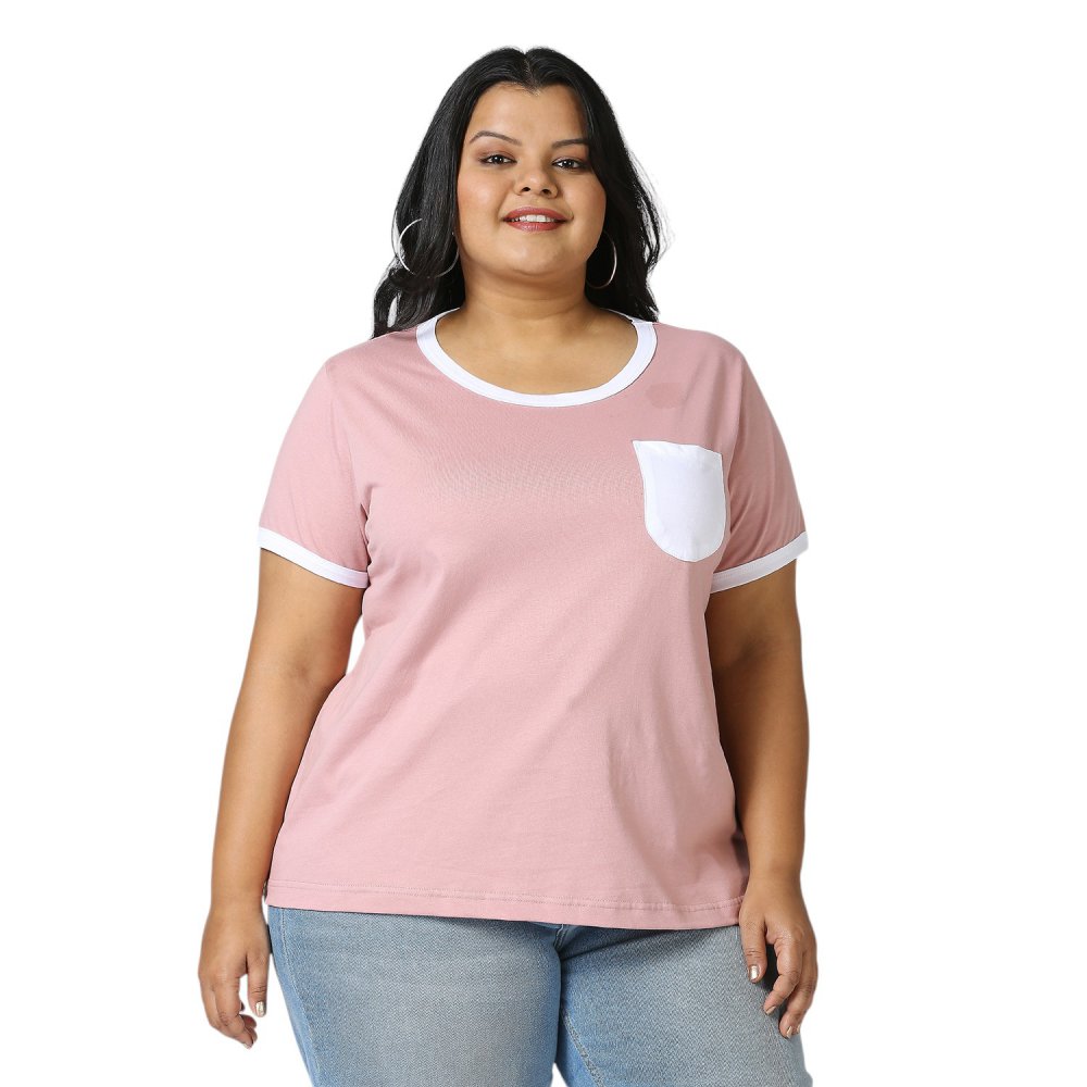 T-Shirt - Pocket - Light Pink