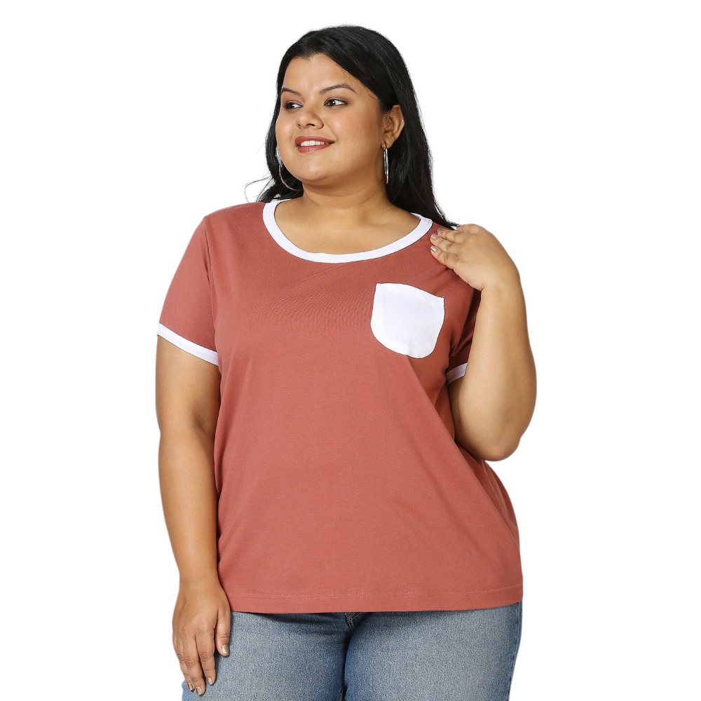 T-Shirt - Pocket - Dark Pink