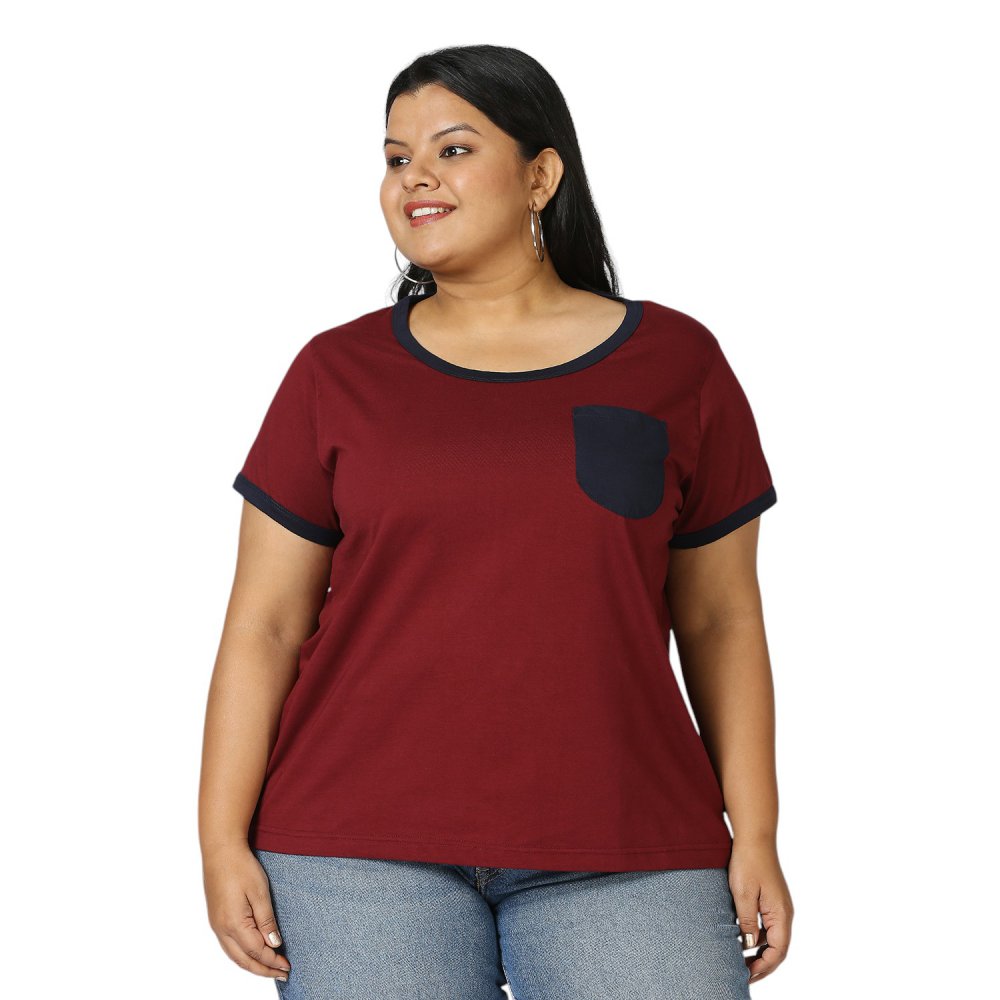 T-Shirt - Pocket - Maroon