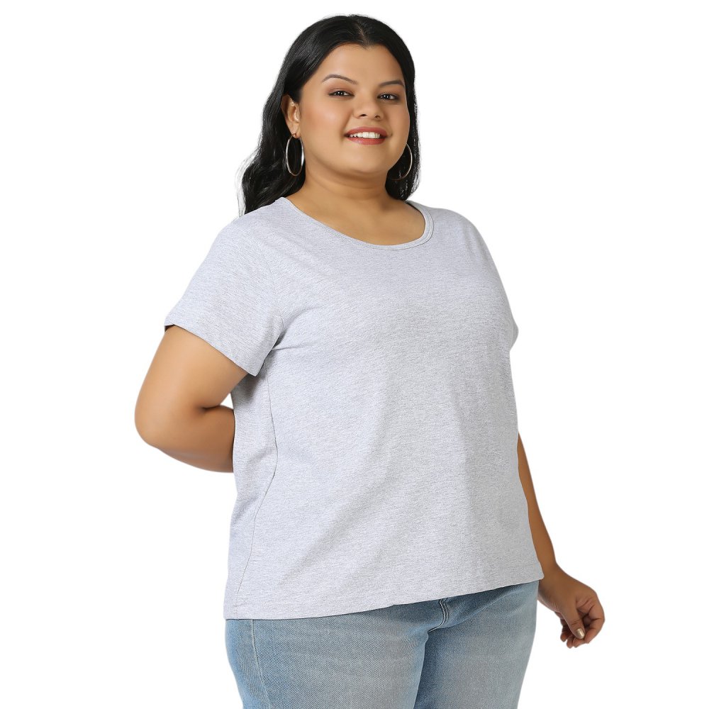 T-Shirt - Plain - Grey Melange