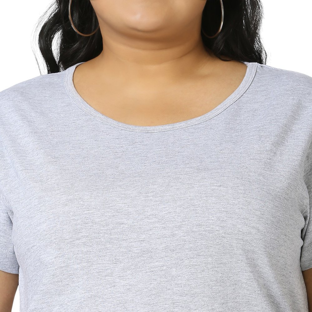 T-Shirt - Plain - Grey Melange