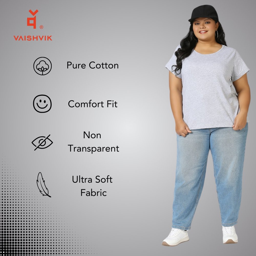 T-Shirt - Plain - Grey Melange