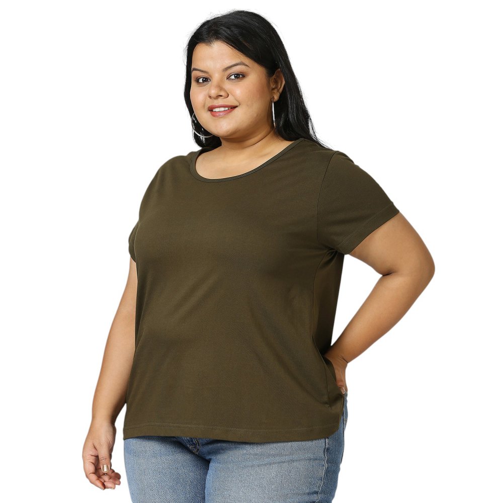 T-Shirt - Plain - Olive Green