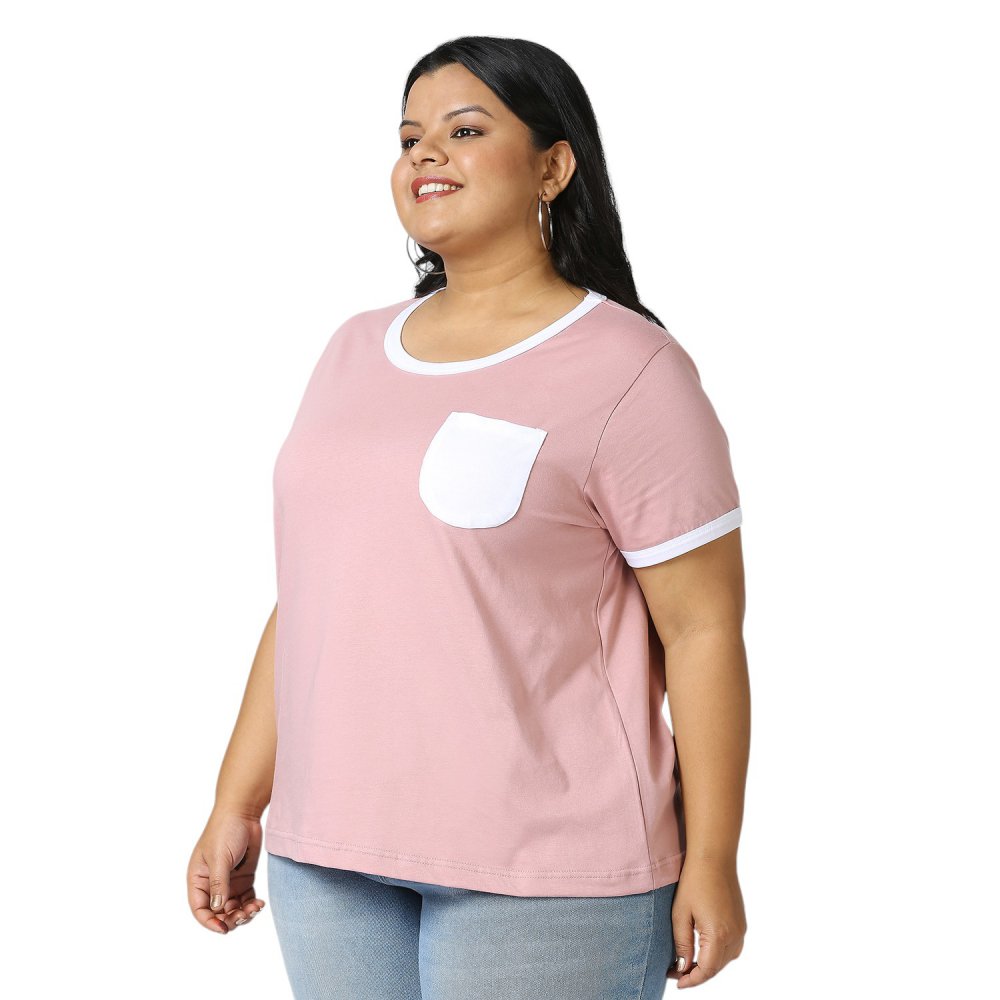 T-Shirt - Pocket - Light Pink