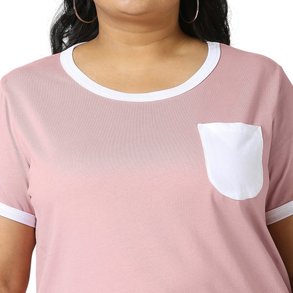 T-Shirt - Pocket - Light Pink
